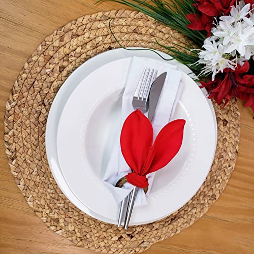 Maison Charlo | Conjunto com 4 Porta-Guardanapos Orelhas de Coelhinho Vermelhas | Decoração de Páscoa para Mesa
