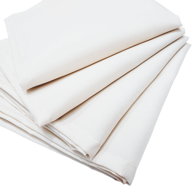 Charlo's Conjunto de 4 Guardanapos de Pano Sólidos 100% Algodão Off White 38 cm x 38 cm Laváveis e Reutilizáveis