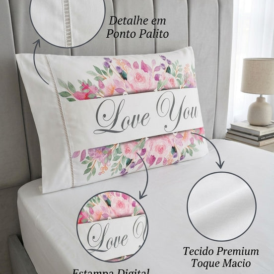 Maison Charlo Sonata Microfiber Pillowcase – Love Print – 1 Piece