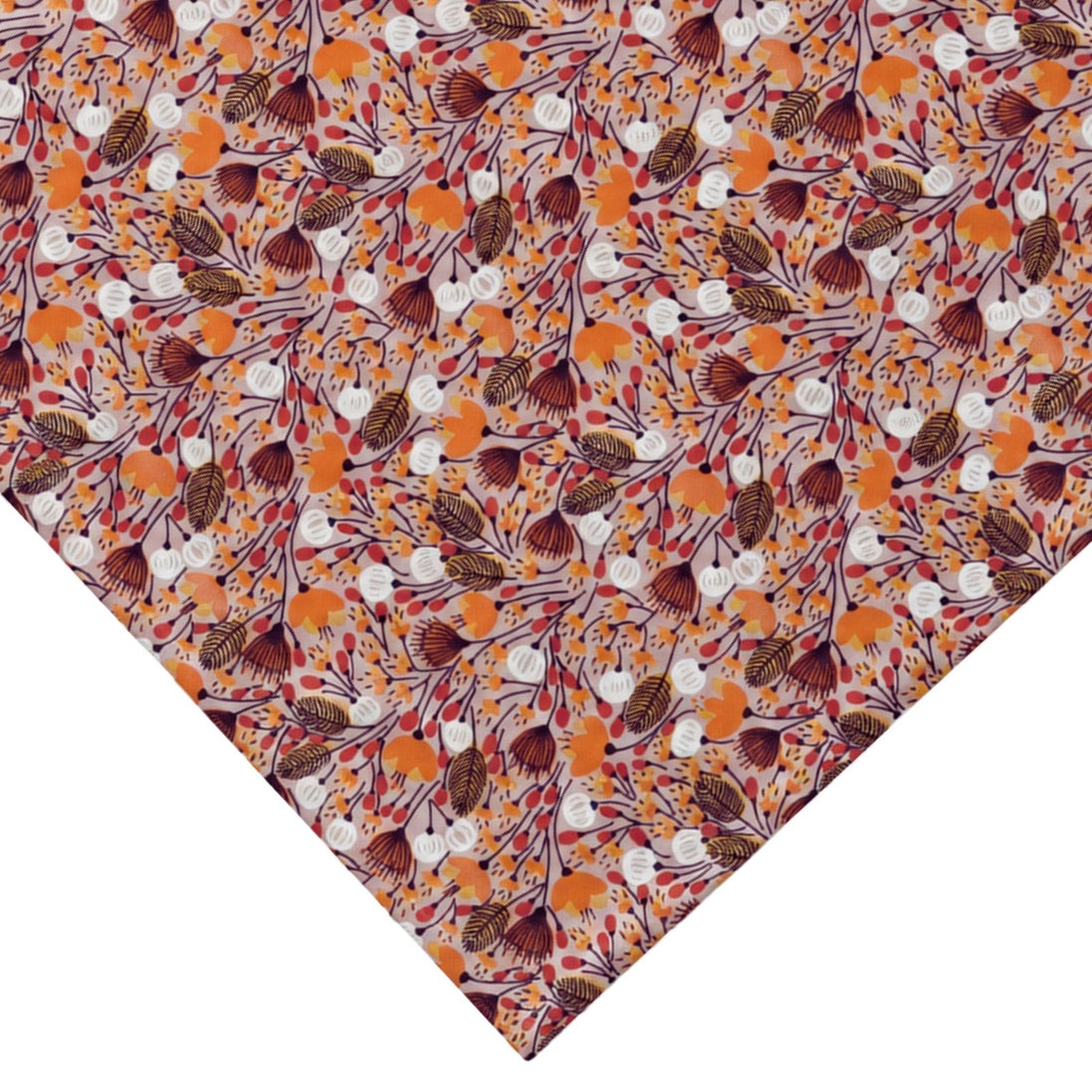 Charlo's Set of 4 Orange 100% Cotton Floral Cerrado Cloth Napkins 15" by 15"