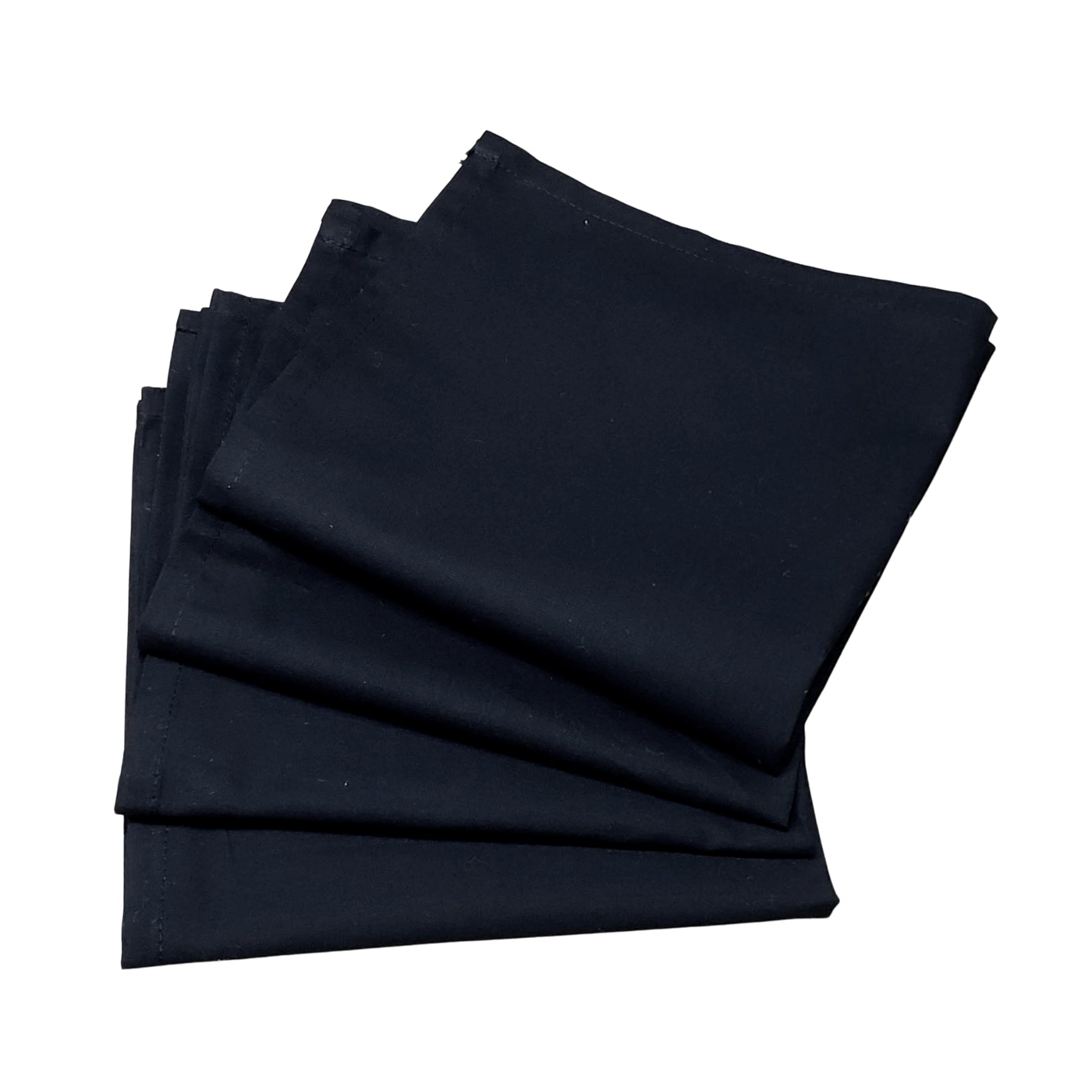 Charlo's Set of 4 100% Black Solid Cotton Cloth Napkins 15