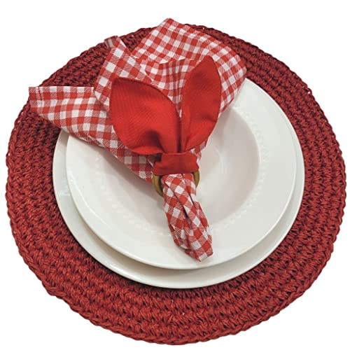 Maison Charlo | Conjunto com 4 Porta-Guardanapos Orelhas de Coelhinho Vermelhas | Decoração de Páscoa para Mesa