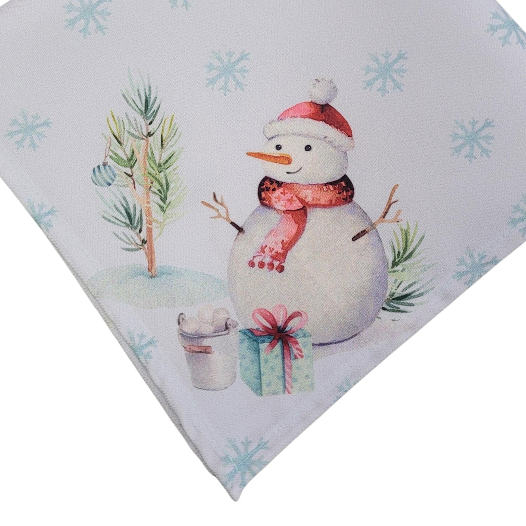 Charlo's Cloth Napkins Set of 4 Christmas Snowman 16