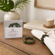 BIOJewelry Set of 2 Green Arguaçu Amazonian Napkin Rings – Babaçu Shells & Açaí Seeds