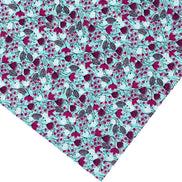 Charlo's Set of 4 Turquoise Blue 100% Cotton Floral Cerrado Cloth Napkins 15