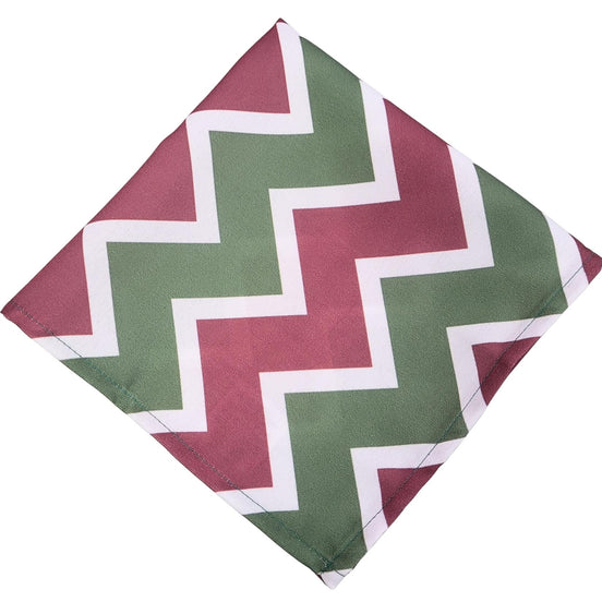 Jogo de Guardanapos de Pano Charlo de Natal com 4 Estampas Chevron Vermelho Verde 40x40cm - Vermelho