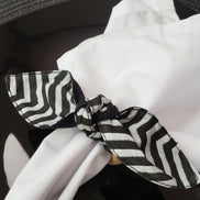Maison Charlo | Set of 6 Ecofriendly Black Grey Chevron Ties Napkin Rings, Christmas, Easter, Valentine's, Mother's Day