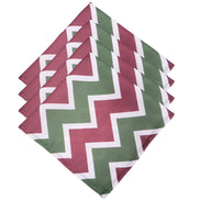 Charlo's Christmas Cloth Napkins Set of 4 Chevron Red Green 16