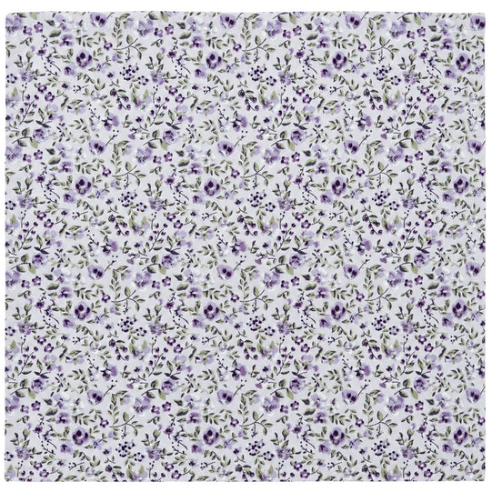 Charlo's Set of 4 Purple 100% Cotton Floral Cloth Napkins 15" by 15"