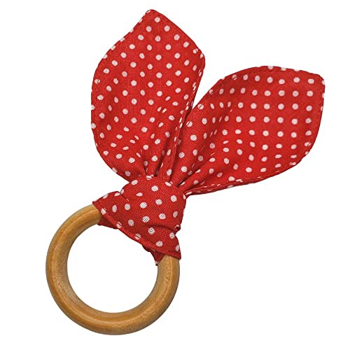 Maison Charlo | Anéis de Guardanapo Orelhas de Coelhinho, Conjunto de 4 | Decoração de Páscoa para Mesa (Poá Vermelho)