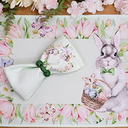 Charlo's Set of 4 Green Polka Dot Waterproof Rectangular Placemats Easter 17