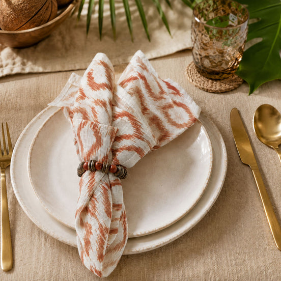 BIOJewelry Set of 2 Red Arguaçu Amazonian Napkin Rings – Babaçu Shells & Açaí Seeds (Copy)