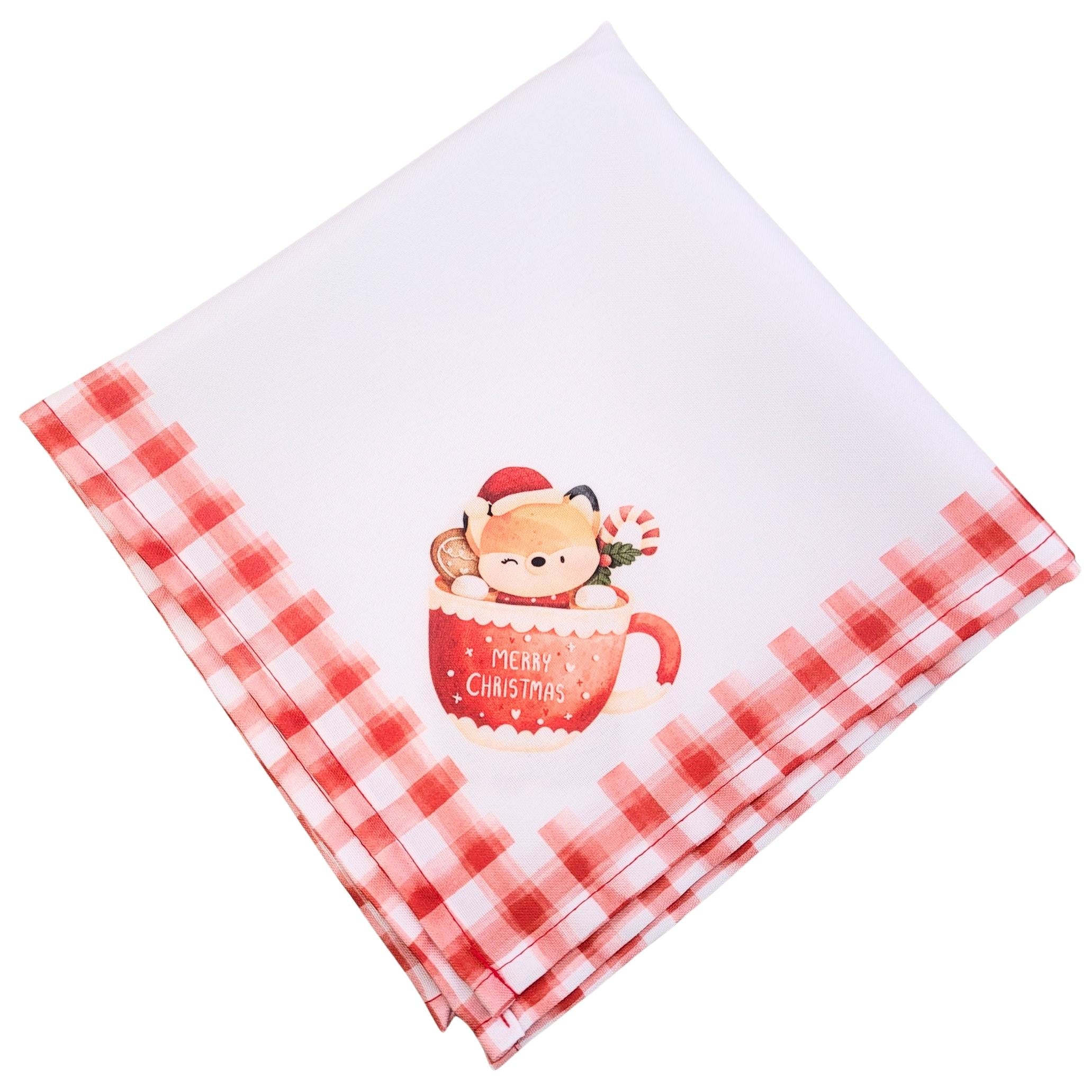 Charlo's Cloth Napkin Set of 4 Christmas Santa Claus Chess 16