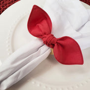 Maison Charlo | Set of 6 Ecofriendly Trio Green Red Floral Ties Napkin Rings, Christmas, Easter, Valentine's, Mother's Day