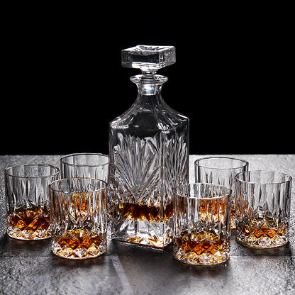 Lead-Free Crystal Glass Whiskey Glass Set 6pcs Creative Red Wine Glass Decanter Bottle