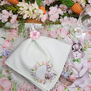 Charlo's Set of 4 Green Polka Dot Waterproof Rectangular Placemats Easter 17