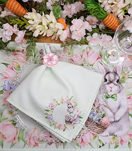 Charlo's Set of 4 Green Polka Dot Waterproof Rectangular Placemats Easter 17