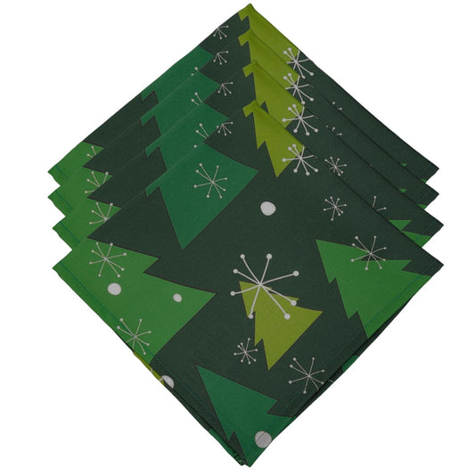 Charlo's Cloth Napkins Set of 4 Christmas Tree 16" by 16" - Green