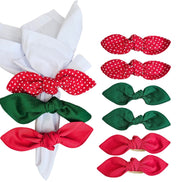 Maison Charlo | Conjunto com 6 Anéis de Guardanapo Poá em Vermelho e Verde, Trio Ecológico, Natal, Páscoa, Dia dos Namorados, Dia das Mães