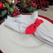Maison Charlo | Conjunto com 6 Anéis de Guardanapo Poá em Vermelho e Verde, Trio Ecológico, Natal, Páscoa, Dia dos Namorados, Dia das Mães