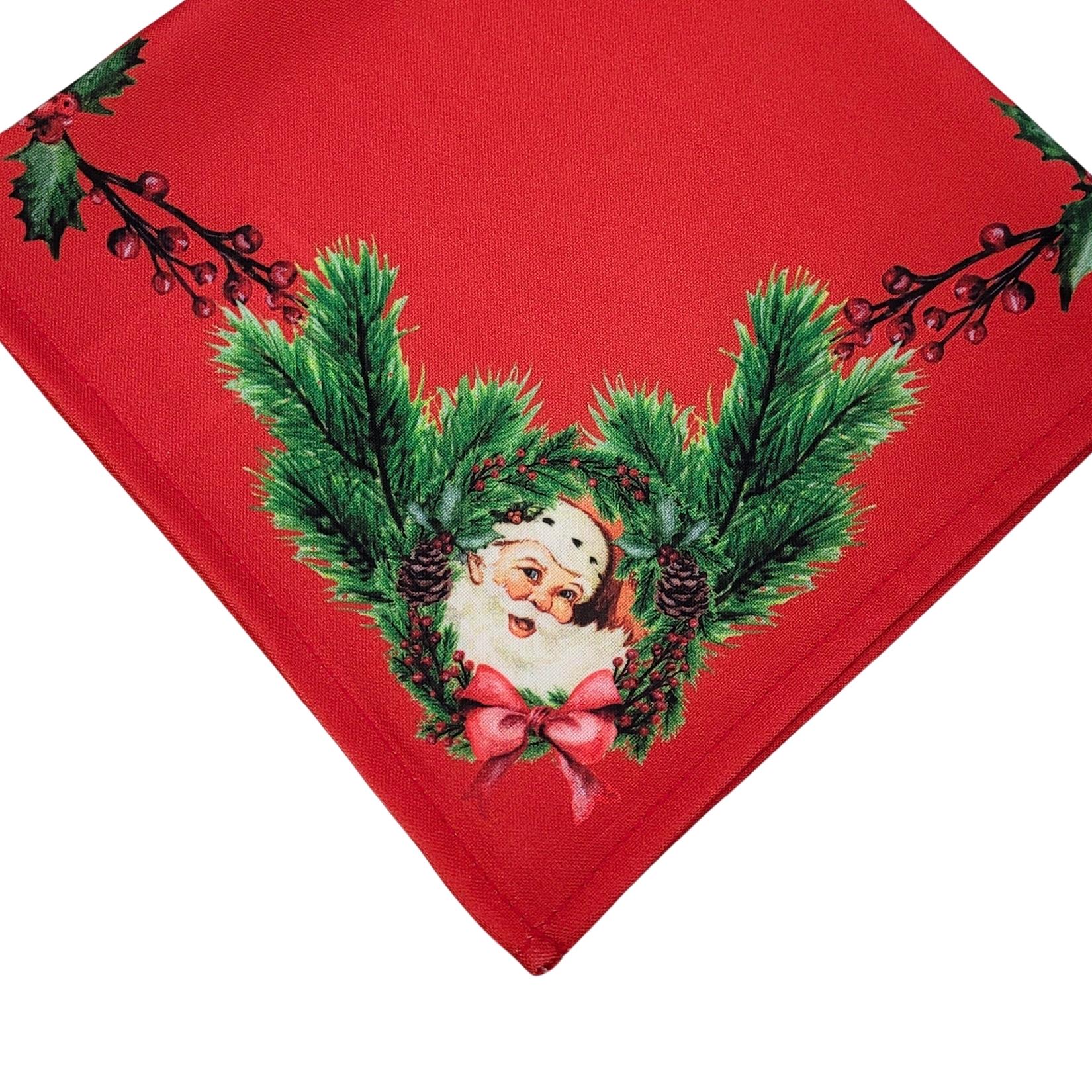 Charlo's Cloth Napkins Set of 4 Christmas Santa Claus 16