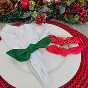 Maison Charlo | Conjunto com 6 Anéis de Guardanapo Poá em Vermelho e Verde, Trio Ecológico, Natal, Páscoa, Dia dos Namorados, Dia das Mães