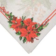 Charlo's Cloth Napkins Set of 4 Christmas Grey Flower 16