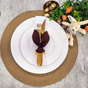 Maison Charlo | Set of 4 Brown Bunny Ears Napkin Rings |  Easter Decorations for Table | Chocolate Brown