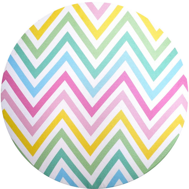 Conjunto de 4 capas de lugar-americano redondas de 14 polegadas de diâmetro Chevron Joy cores pastel