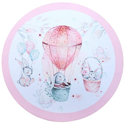 Conjunto com 4 Capas de Balão de Rosas de Páscoa para Jogos Americanos Redondos 35 cm de Diâmetro Poliéster para Mesa de Cozinha Mesa de Jantar Lavável