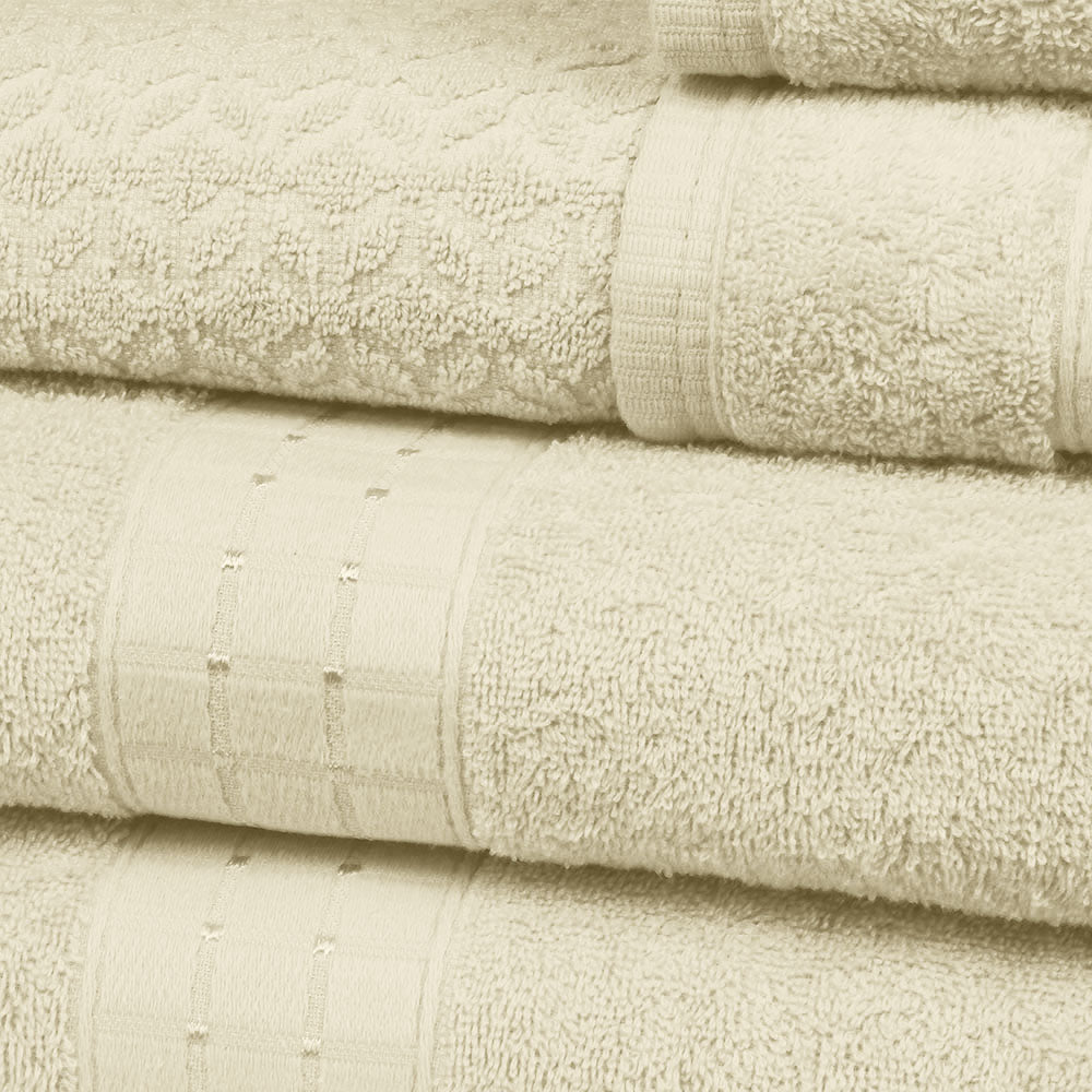 5-Piece Cotton Towel Set White Class – Bath, Hand & Bath Mat 450 GSM Soft Absorbent