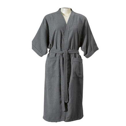 Adult Terry Cotton Bathrobe 39.4 x 21.3 in – 100% Cotton Soft Absorbent Robe One Size