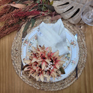 Charlo's Conjunto de 4 Guardanapos de Pano Sólidos 100% Algodão Off White 38 cm x 38 cm Laváveis e Reutilizáveis