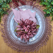 Charlo's Set of 4 Nude Folk Sustainable Rustic Chic Round Placemats 16