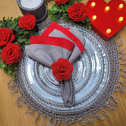 Charlo's Set of 4 Red 100% Cotton Solid Cloth Napkins 15