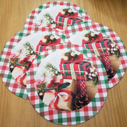 Set of 4 Round Placemats Covers Gift Box Cloth 14