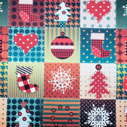 Set of 4 Placemats Christmas Patchwork Cloth Waterproof 17
