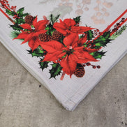 Charlo's Cloth Napkins Set of 4 Christmas Grey Flower 16