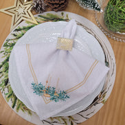 Charlo's Cloth Napkins Set of 4 Christmas Candles 16