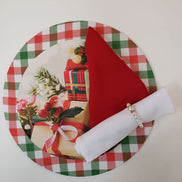 Set of 4 Round Placemats Covers Gift Box Cloth 14