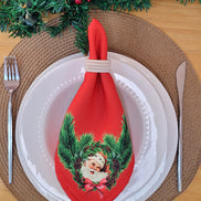Charlo's Cloth Napkins Set of 4 Christmas Santa Claus 16