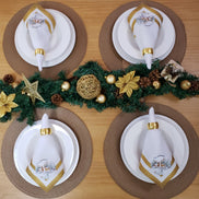 Guardanapos de Pano Charlo Conjunto com 4, Renas de Natal 40x40cm - Dourado