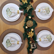 Charlo's Cloth Napkins Set of 4 Christmas Sparkling Wine Toast 16