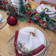 Conjunto de 4 Guardanapos de Pano Charlo - Pássaro de Natal Marsala 40,6cm x 40,6cm - Vermelho