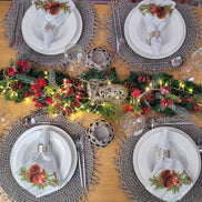 Charlo's Cloth Napkins Set of 4 Christmas Squirrel 16