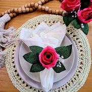 Charlo's Set of 4 Off White Sustainable Rustic Chic Round Placemats 16