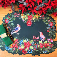 Maison Charlô - Set of 4 Waterproof Placemats Christmas Bird - Green
