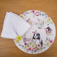 Set of 4 Happy Easter Garden Rose Covers for Round Placemats 14