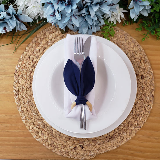 Charlo's Set of 4 Natural Fibers Sousplat Placemat Gypsy Glacial Blue 16 inch dia