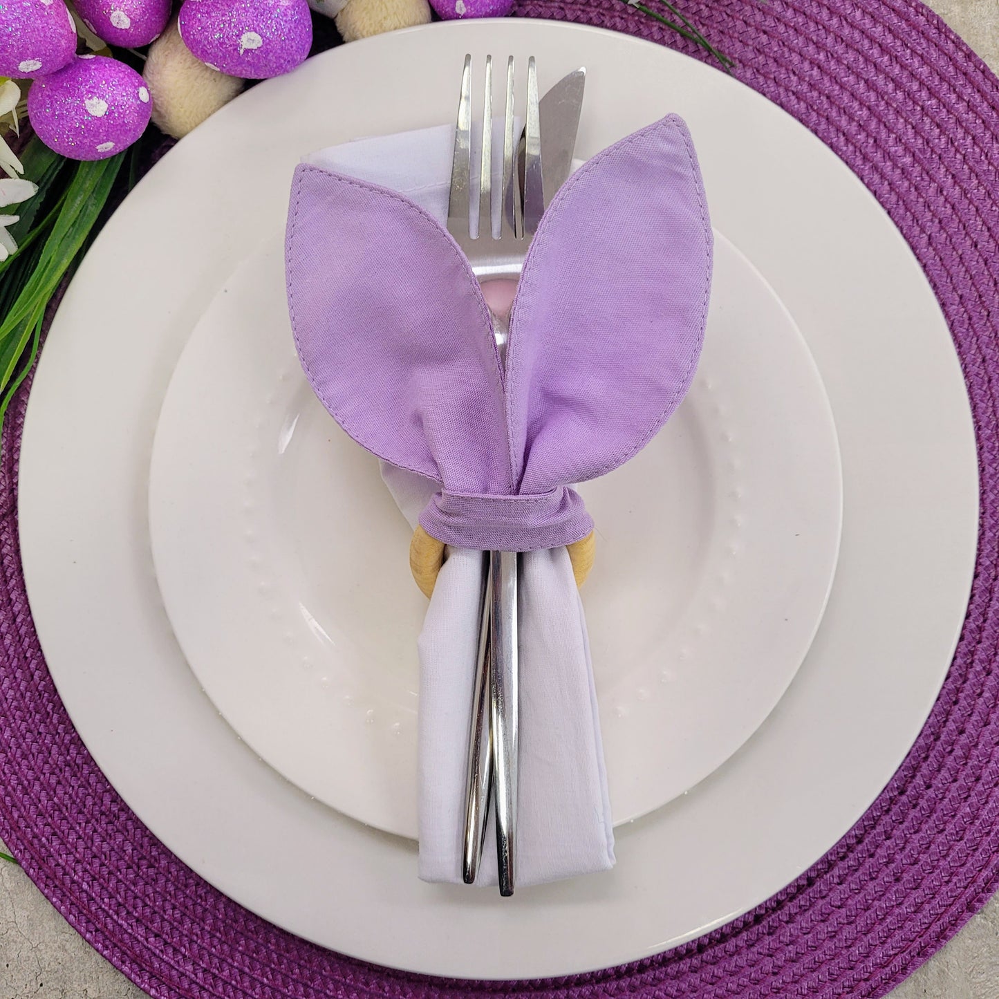 Set of 4 Tabletop Collection Indoor/Outdoor Purple Round Placemat 15" Dia